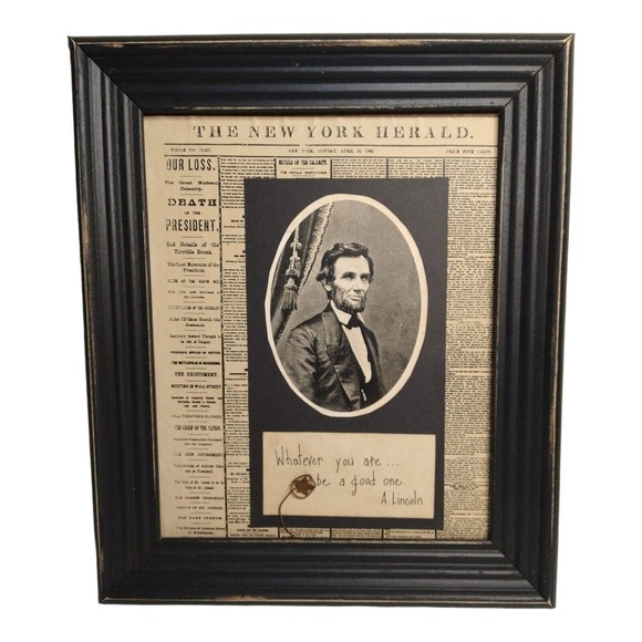 Artist Signed Aged Reproduction Lincoln Assasination Newspaper Cover Page - Picture 2 of 10